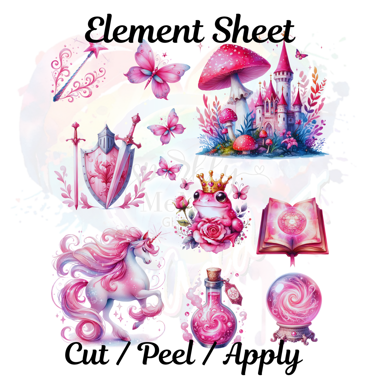 Blushing Fairytale UV DTF Element Sheet 8x9 inches