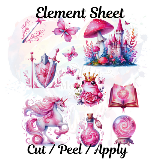 Blushing Fairytale UV DTF Element Sheet 8x9 inches