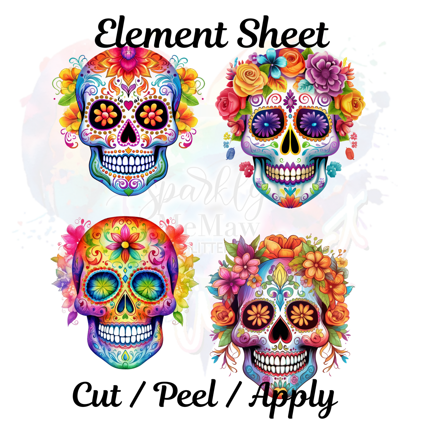 Skull Candy UV DTF Element Sheet 8x9 inches