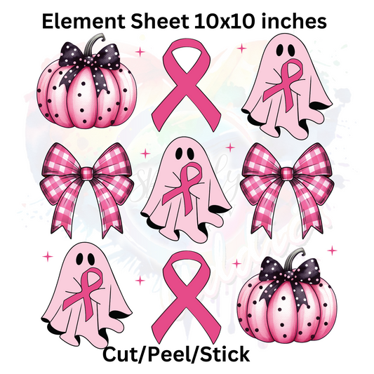 Breast Cancer UV DTF Decal Sheet 10x10 inches