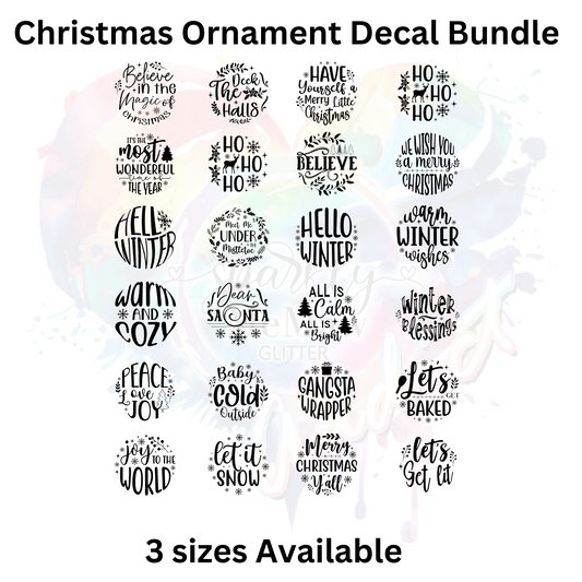 Christmas Ornament UV DTF Decal Bundle (3 Sizes)