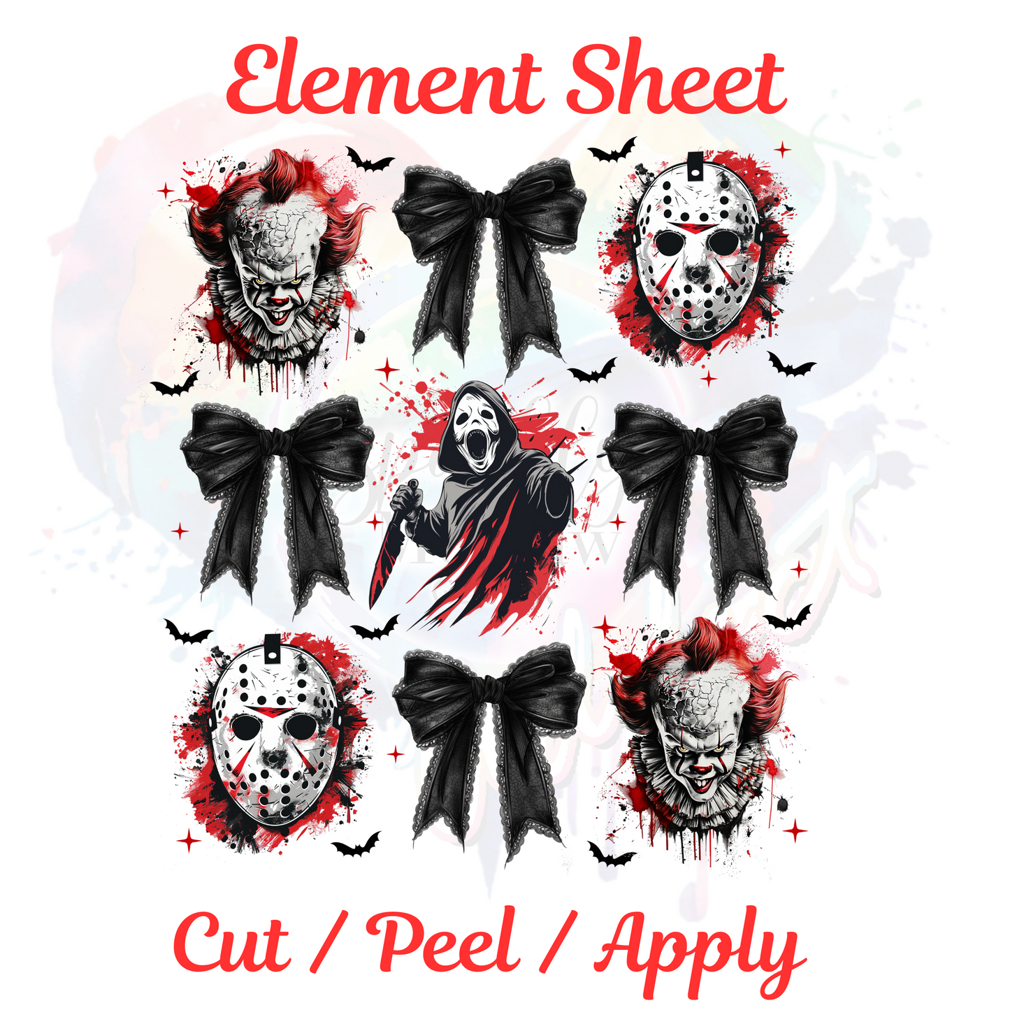 Horror Film Bows Element UV DTF Decal