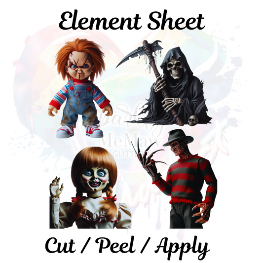 Halloween Fan UV DTF Element Sheet 8x9 inches