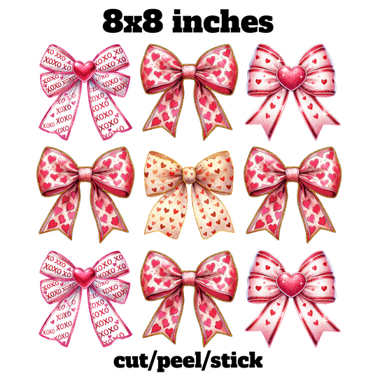 Valentine Bow Collection  UV DTF Element Sheet