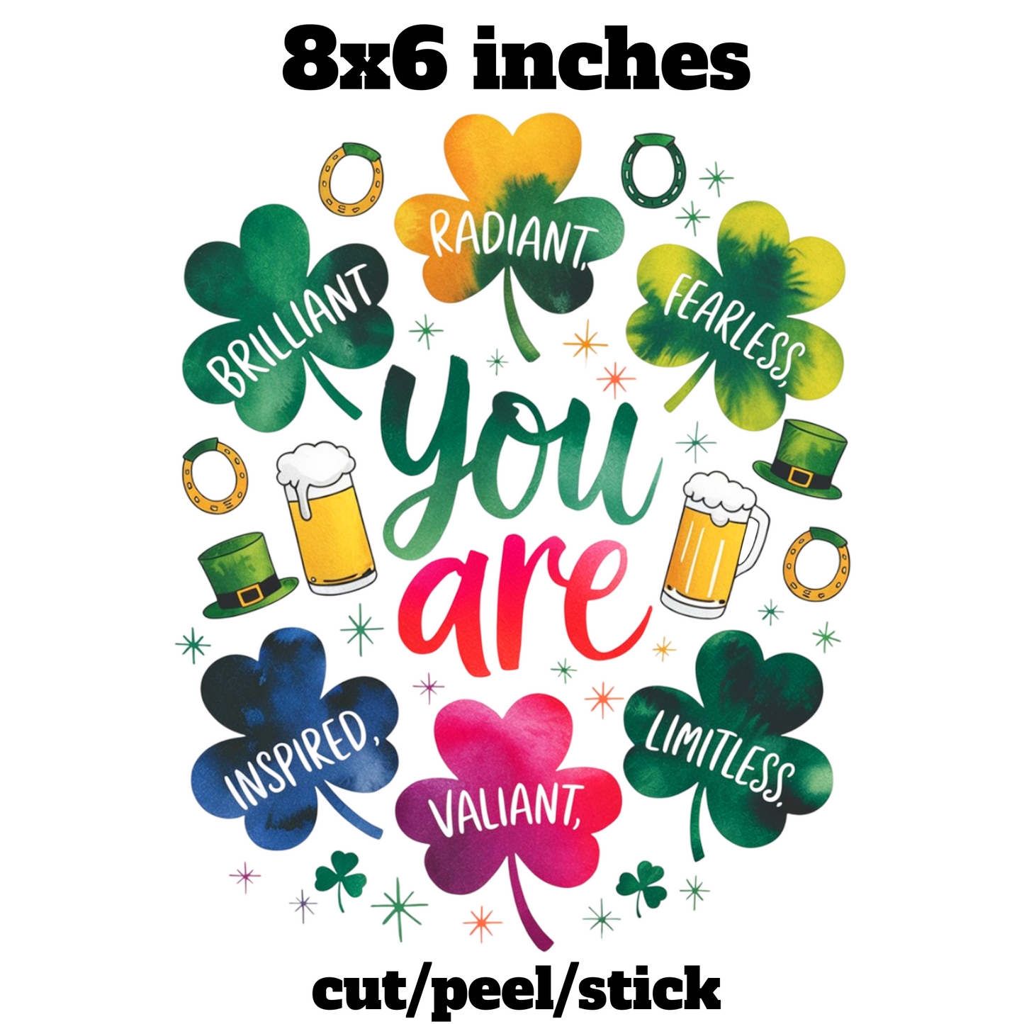 Lucky Shamrock Inspiration 8x6 inch Decal Set