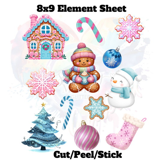 Pastel Gingerbread UV DTF Element Sheet