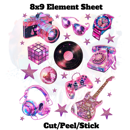 Pink Party UV DTF  Element Sheet