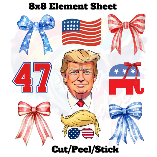 Trump Bow UV DTF Decal Sheet