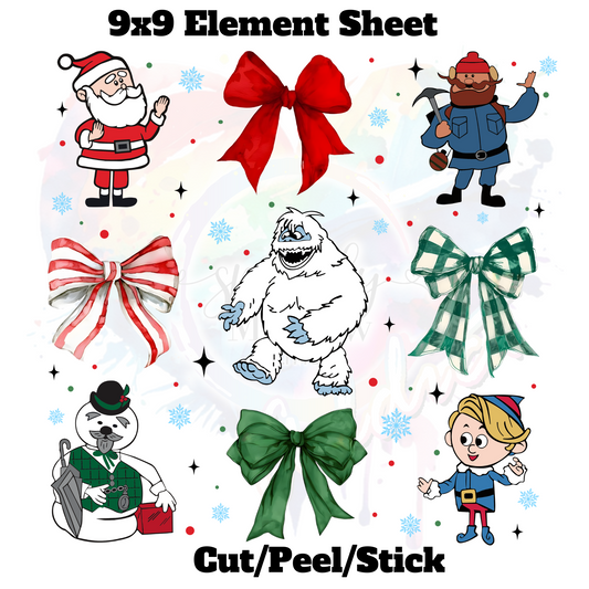 Cute Cartoon Characters UV DTF Element Sheet