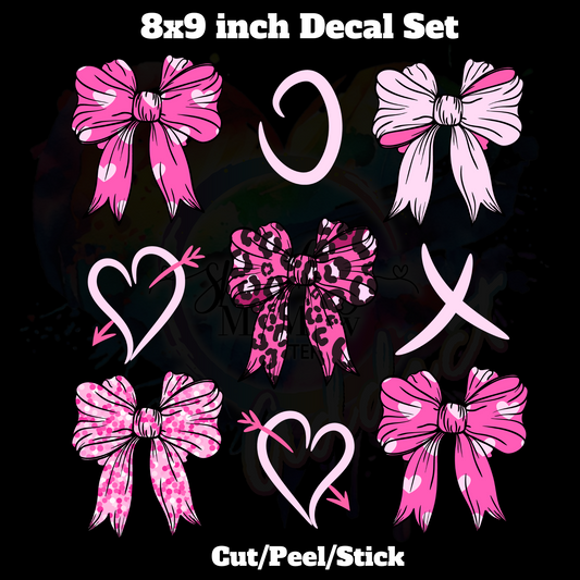 V BOWS XOXO UV DTF element Sheet (decals)