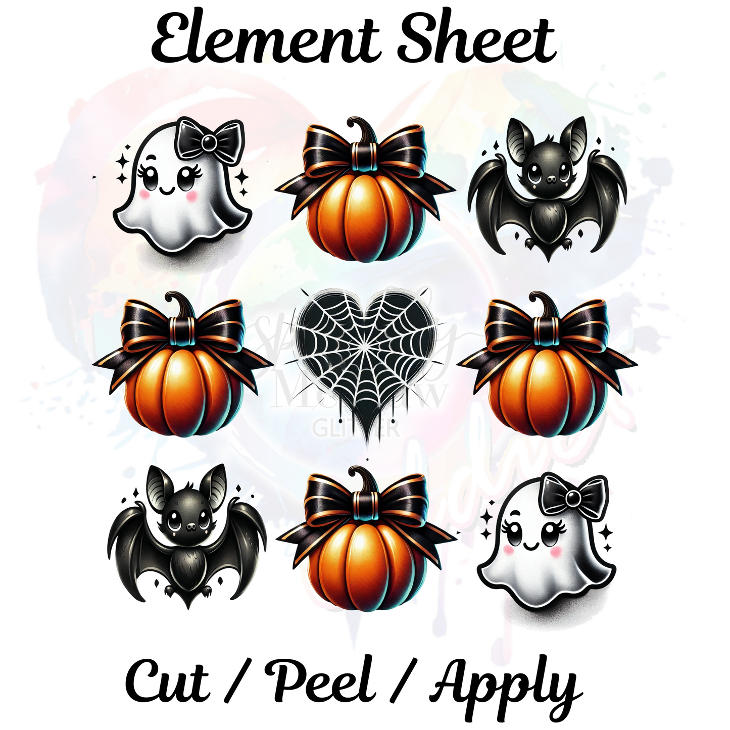 Halloween element 2 UV DTF Decal Sheet