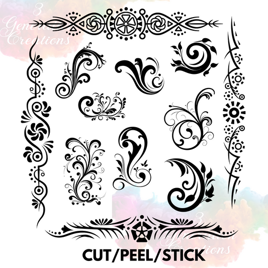 Ornamental UV DTF Element Sheet (Decals)