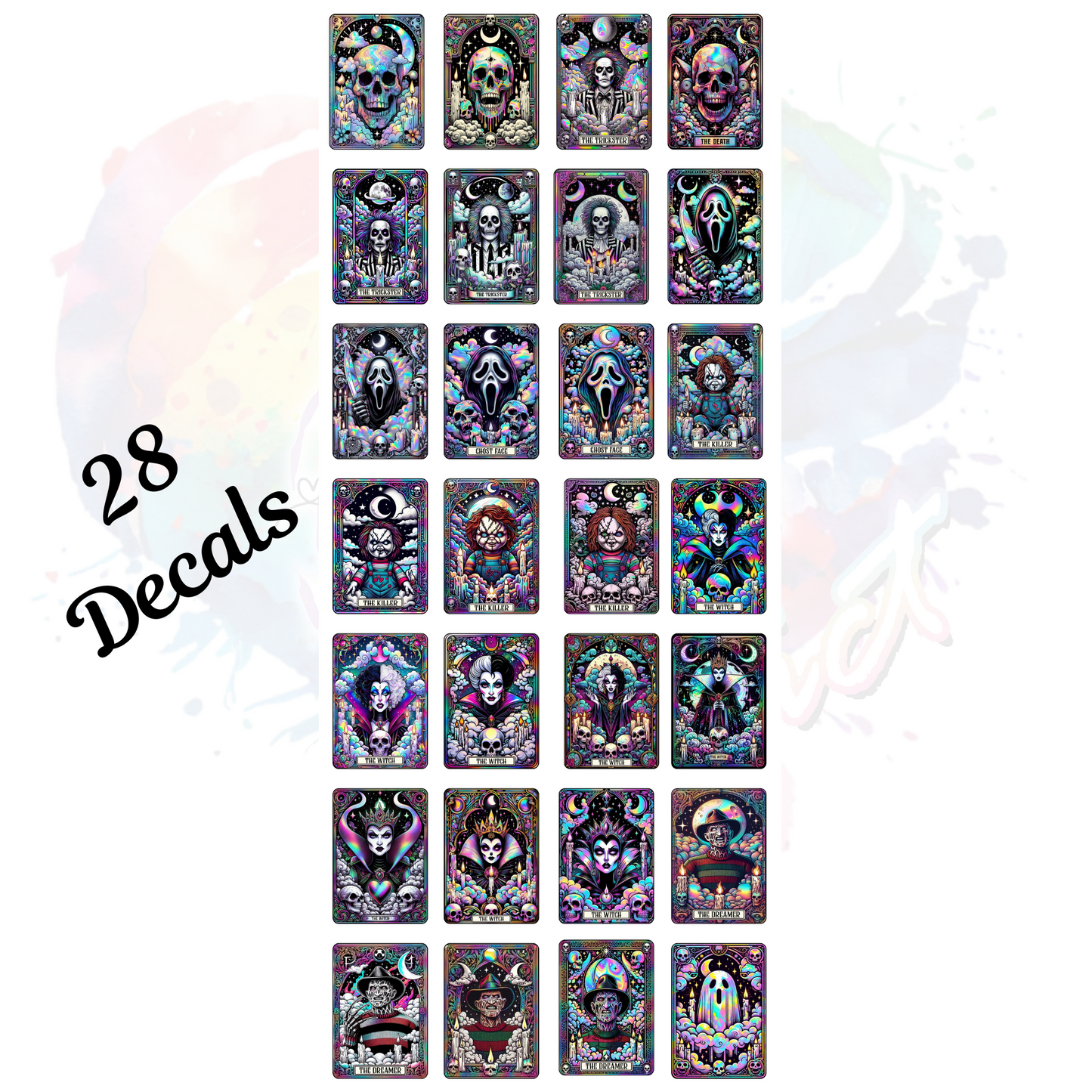 Ultimate Horror Tarot Set #1  UV DTF Decals (28 Decals)