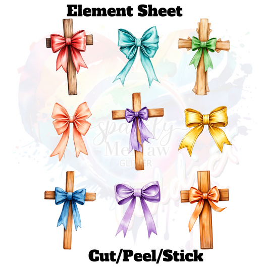 Crosses and Bows UV DTF Element sheet