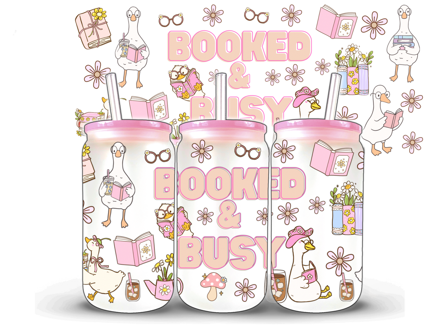 Booked and Busy 16 oz UV DTF Wrap