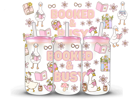 Booked and Busy 16 oz UV DTF Wrap