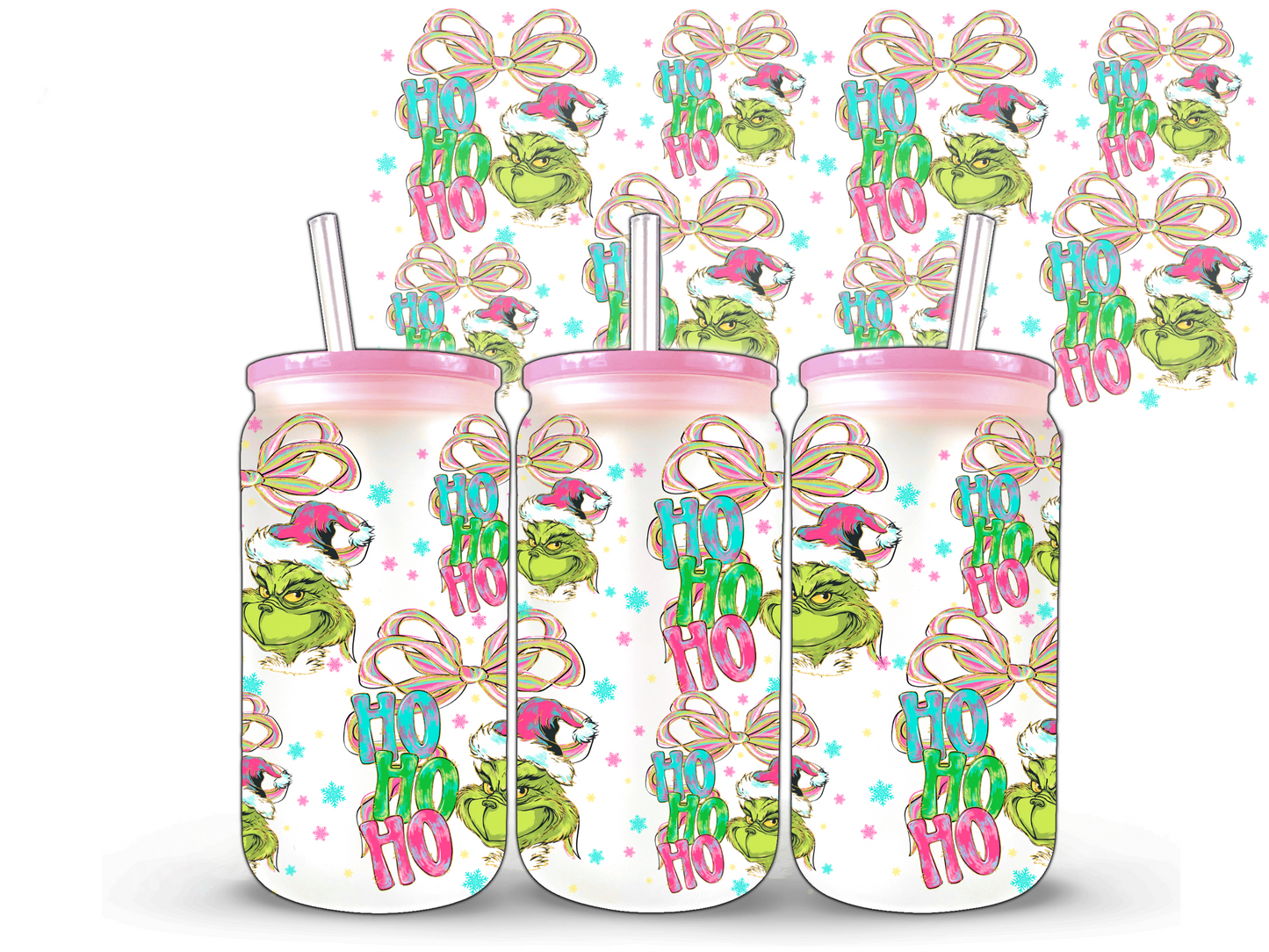 Ho Ho Ho 2 16 oz UV DTF Wrap