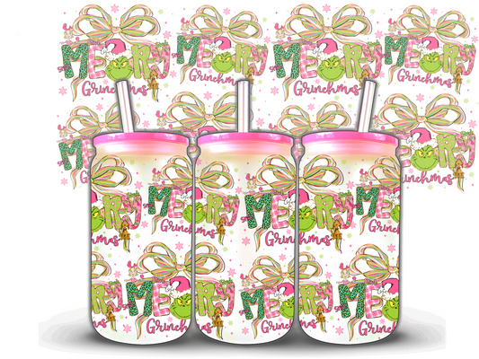 Merry Grinchmas 3 16 oz UV DTF Wrap