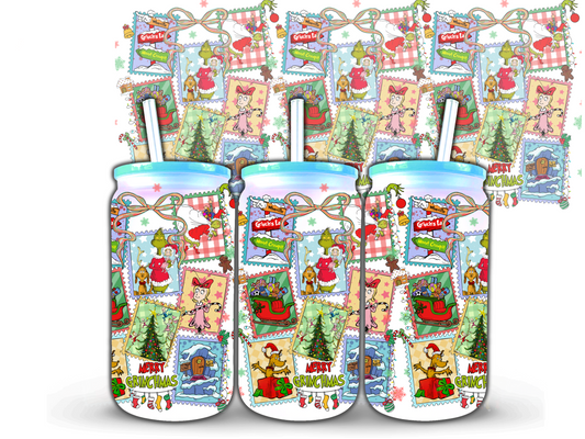 Merry Grinchmas Tree 16 oz UV DTF Wrap