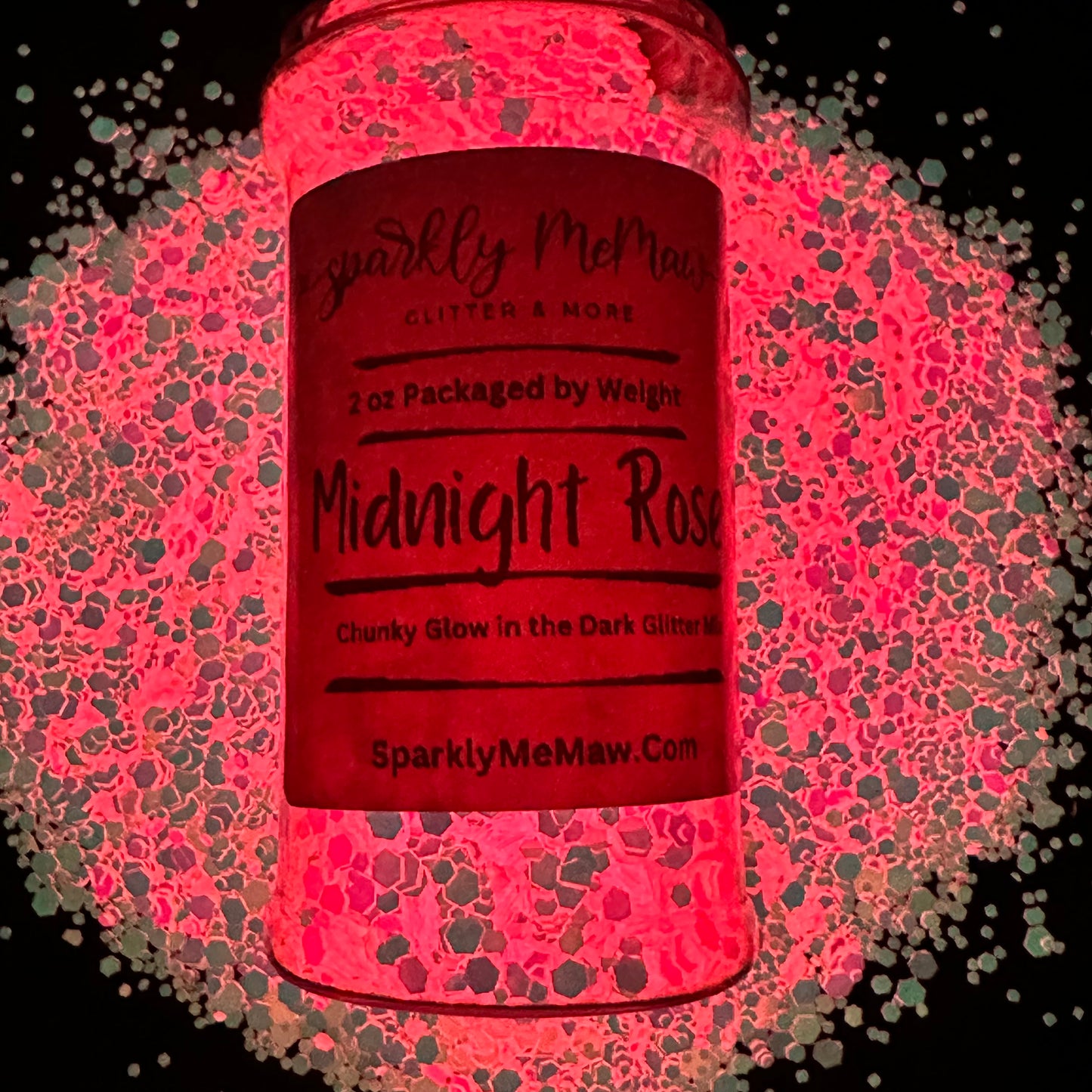 Midnight Rose Chunky Glow in the Dark Glitter Mix