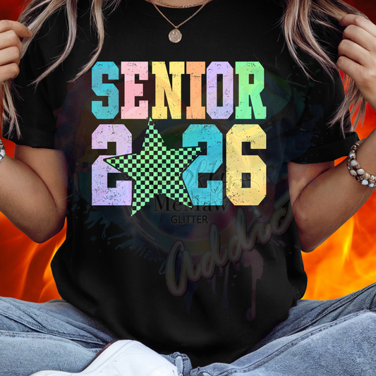 Senior 2026 Star Ready to Press DTF Transfer (Fabrics only)