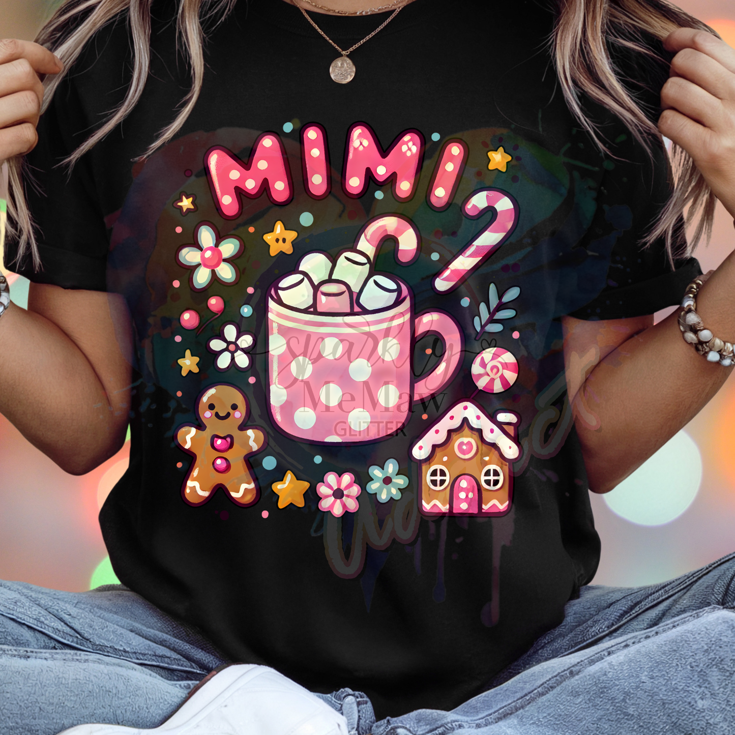 Mimi Christmas Ready to Press DTF Transfer (Fabrics only)