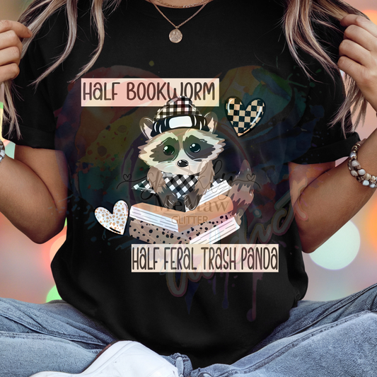 Half bookworm Ready to Press DTF Transfer (Fabrics only)