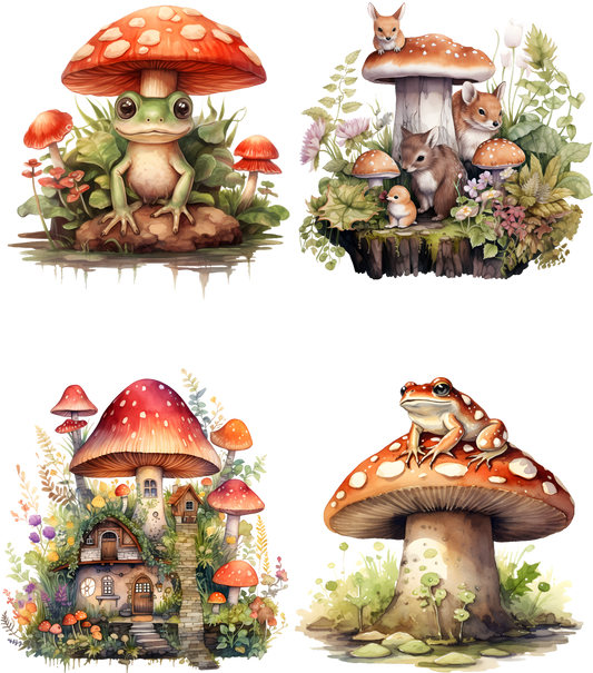 Mushrooms and Nature UV DTF Element Sheet