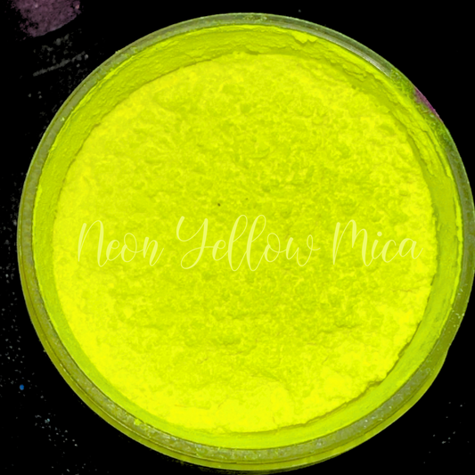 Neon Yellow Mica Pigment Powder 1 oz Jar!