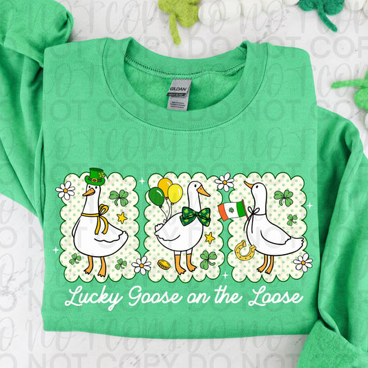 Lucky Goose on the Loose DTF Transfer