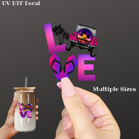 Pink Off Road UV DTF Decal