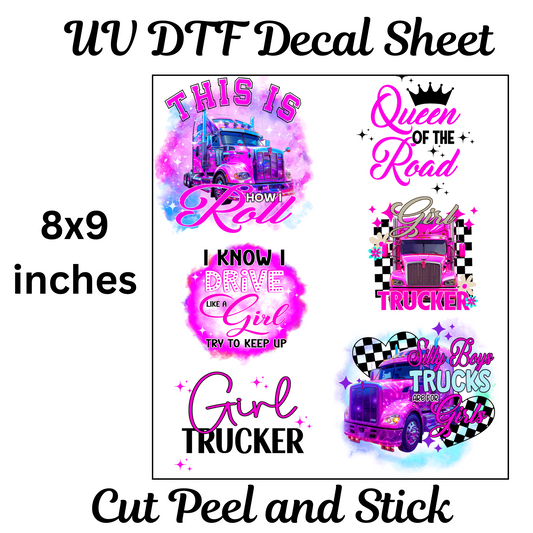 Queen of the Road UV DTF Decal Sticker Sheet 8x9 inches