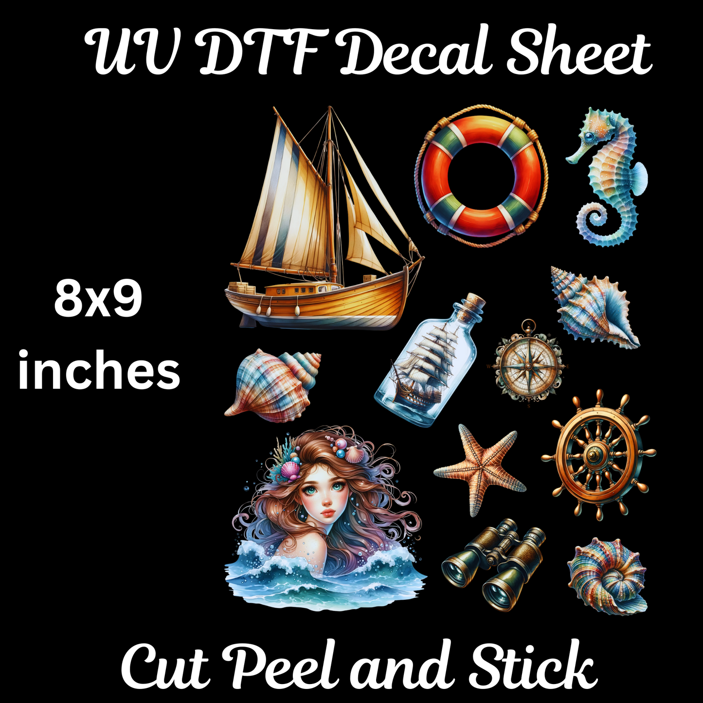 Ship Island UV DTF Decal Sheet 8x9 inches