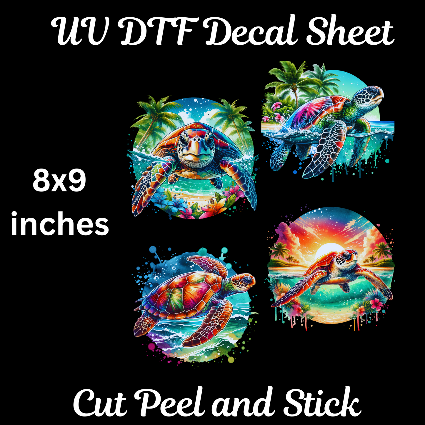 Slowpoke of the Sea UV DTF Decal Sheet Set 8x9 inches