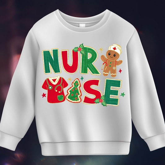 Christmas Nurse DTF Transfer (Fabrics ONLY)