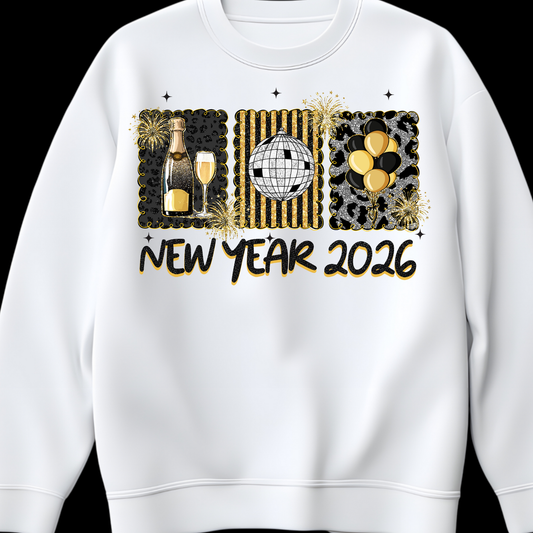 New Year 2026 DTF Transfer(Fabric)
