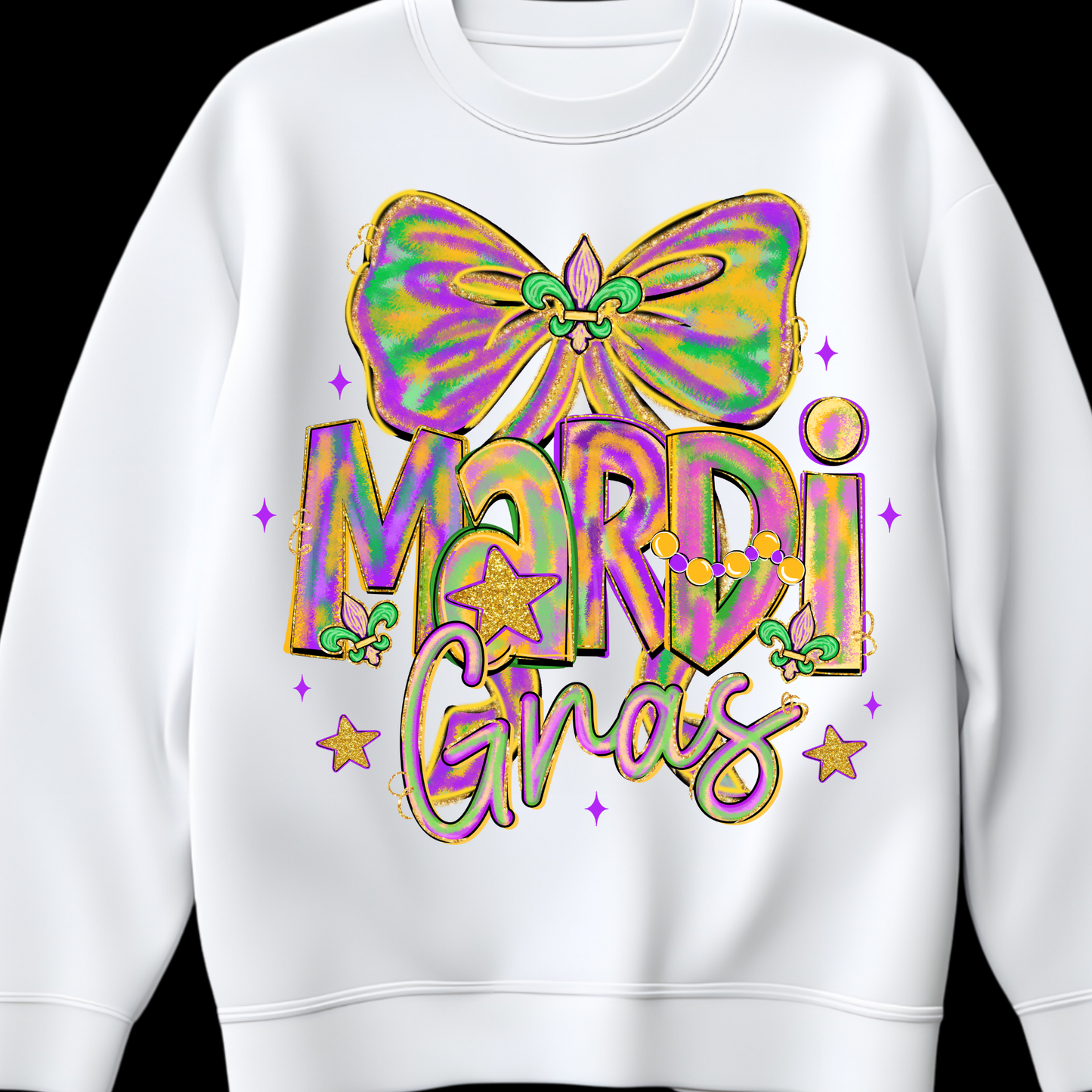 Mardi Gras Bow DTF Transfer