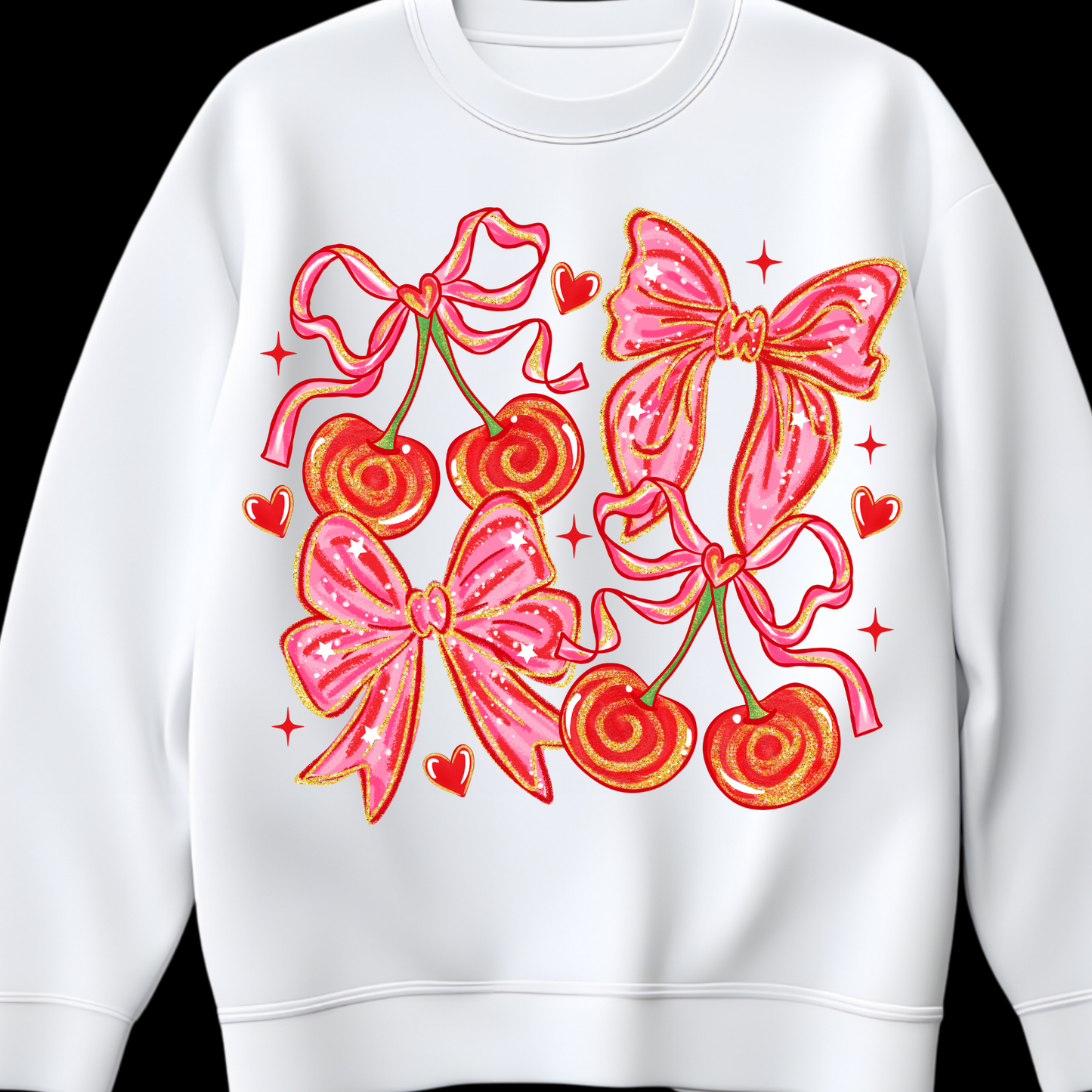 Brushstroke Coquette Cherries DTF Transfer