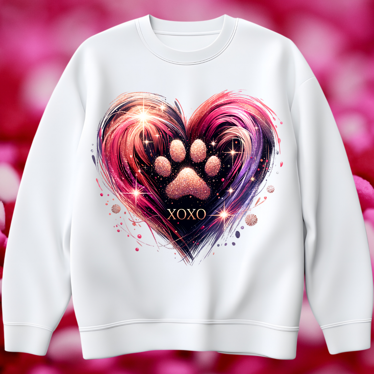Heart Dog Paw Print DTF Transfer
