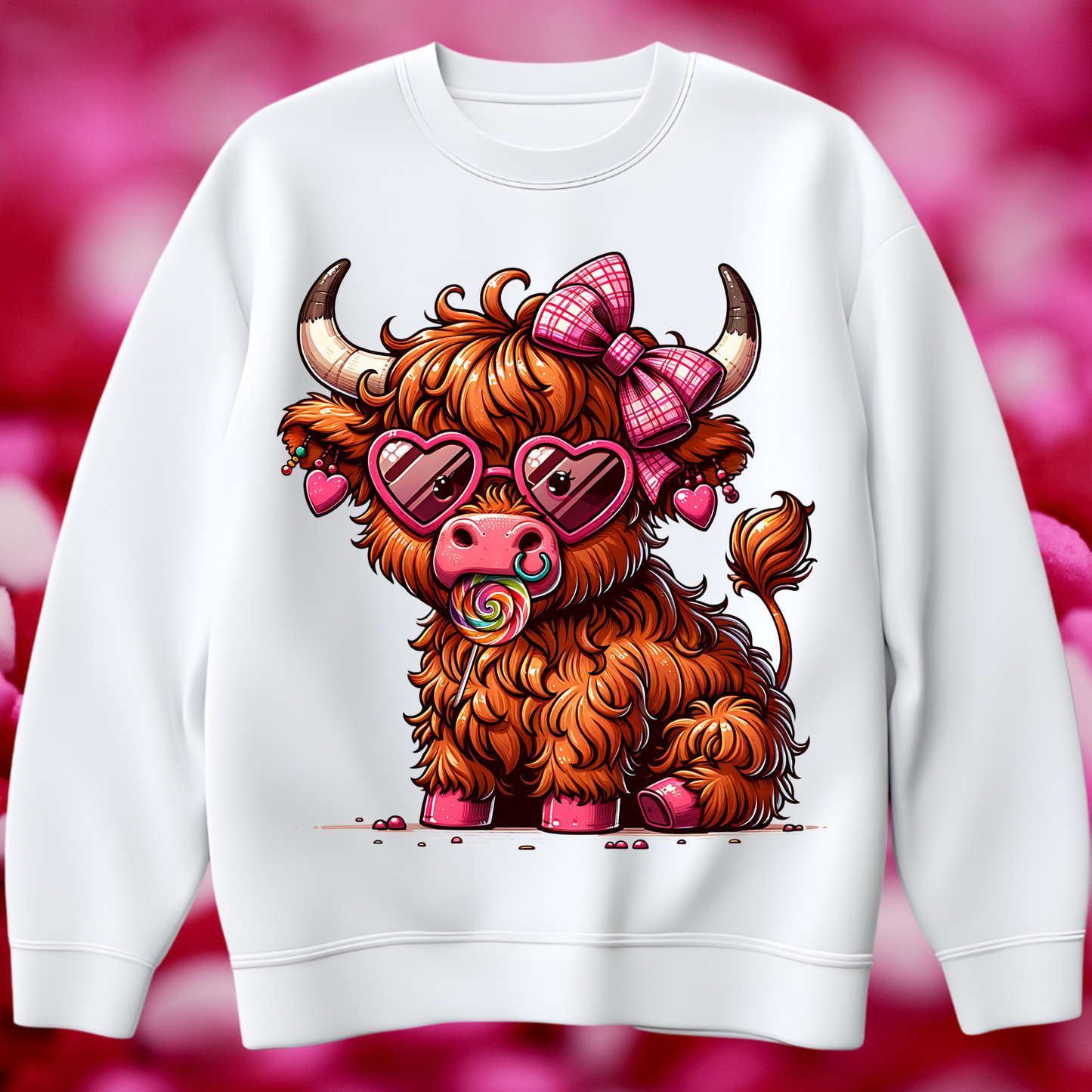 Cute Highland Cow Valentine DTF Transfer