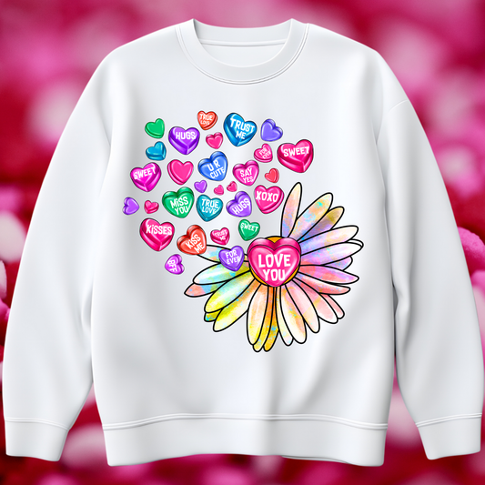 Valentine Flower Love You Sunflower DTF Transfer