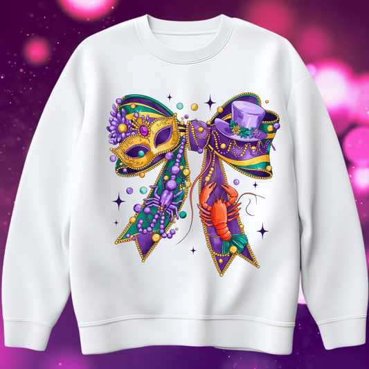 Mardi_gras_coquette_bow DTF Transfer