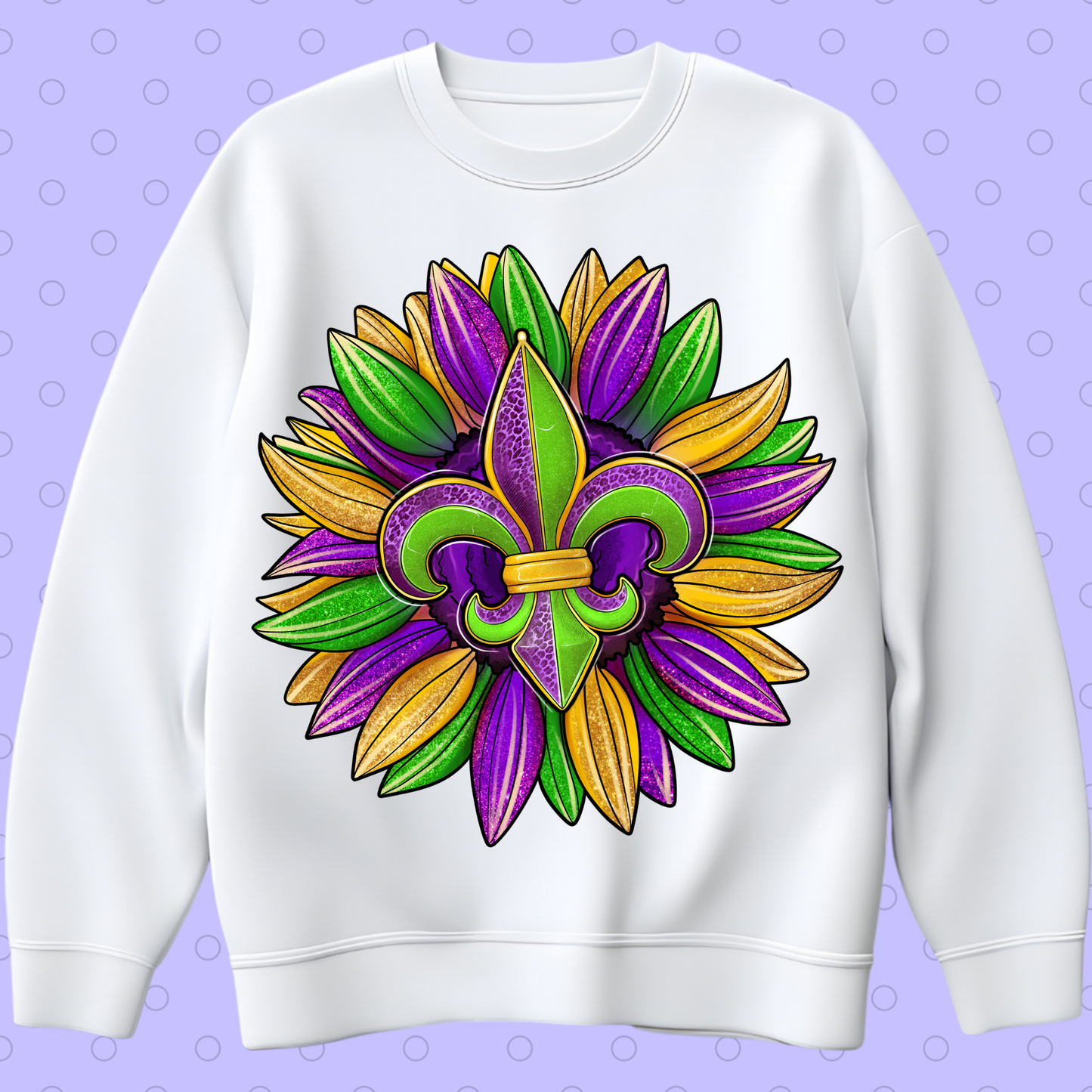 Mardi_Gras_Carnival_Sunflower DTF Transfer