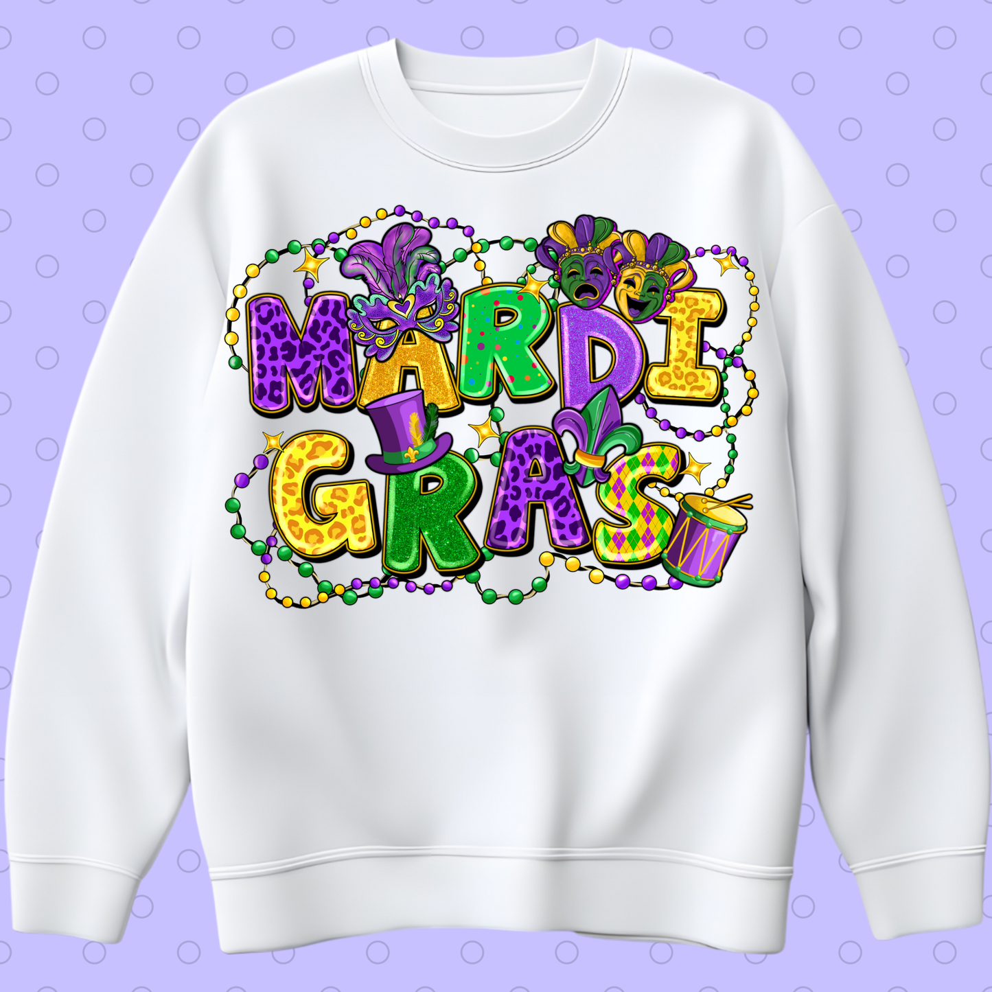 Mardi Gras Western DTF Transfer