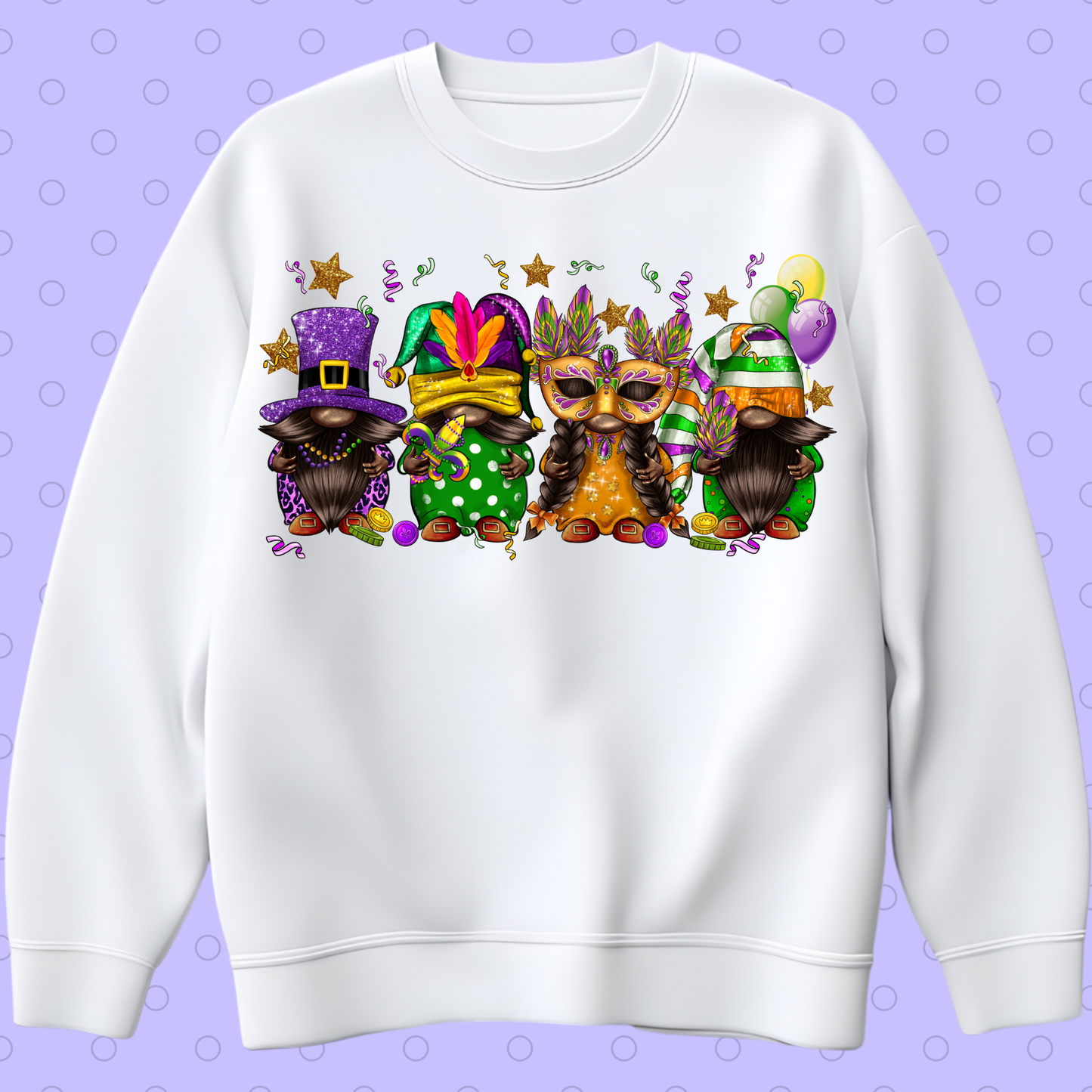 Mardi Gnomes DTF Transfer