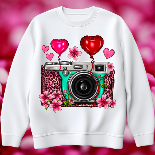 Floral Heart Vintage Camera DTF Transfer
