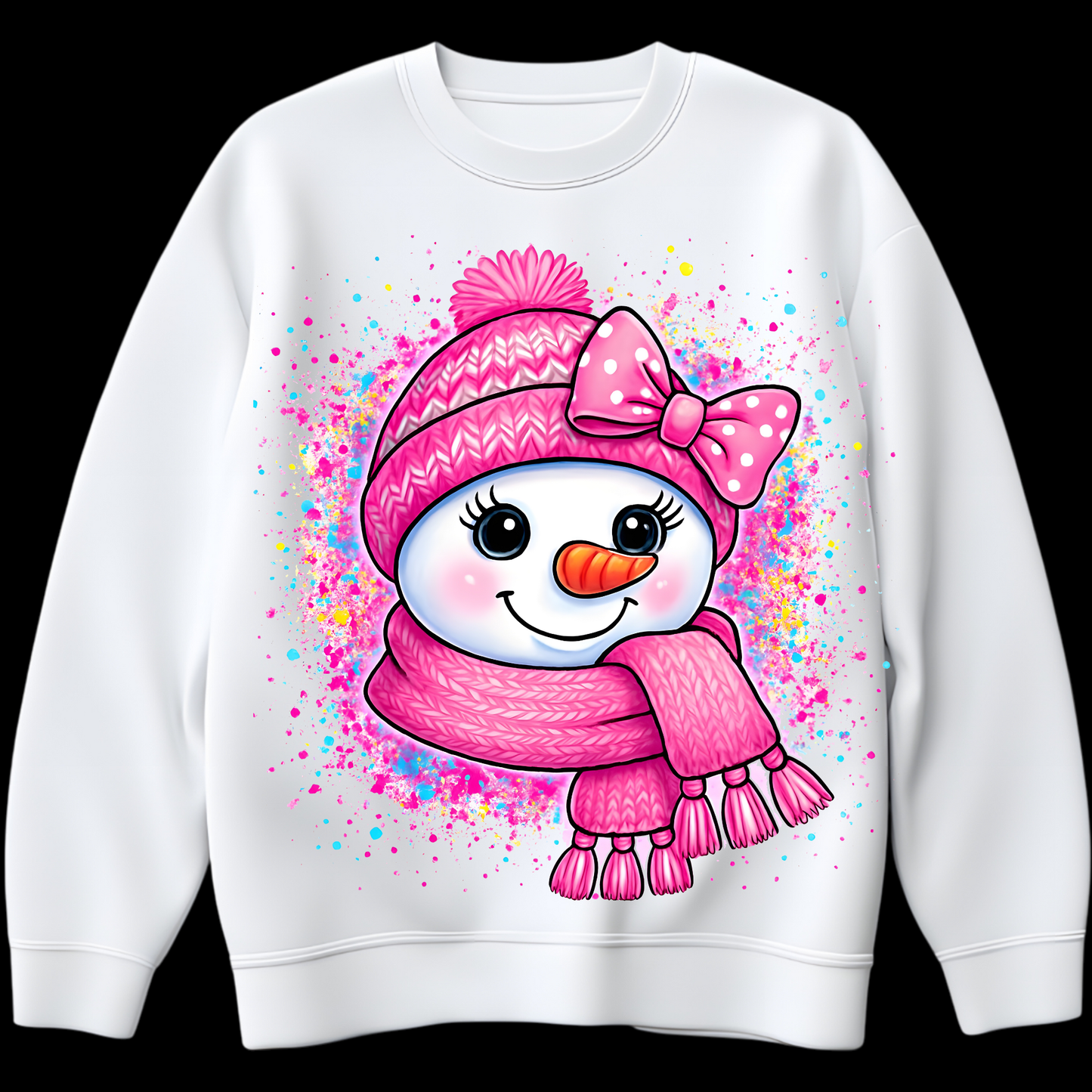 Pink Snowman DTF Transfer