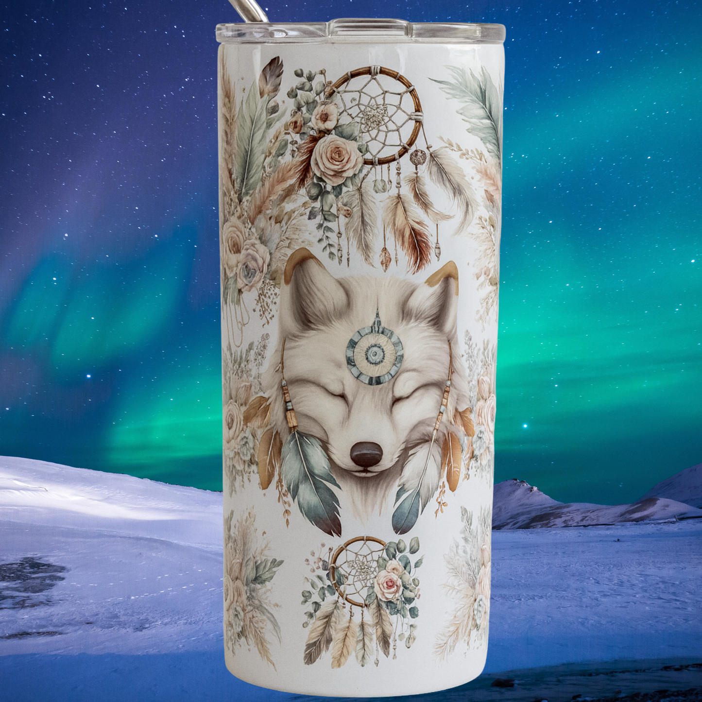 Baby Wolf 10x10 Boho UV DTF Elements