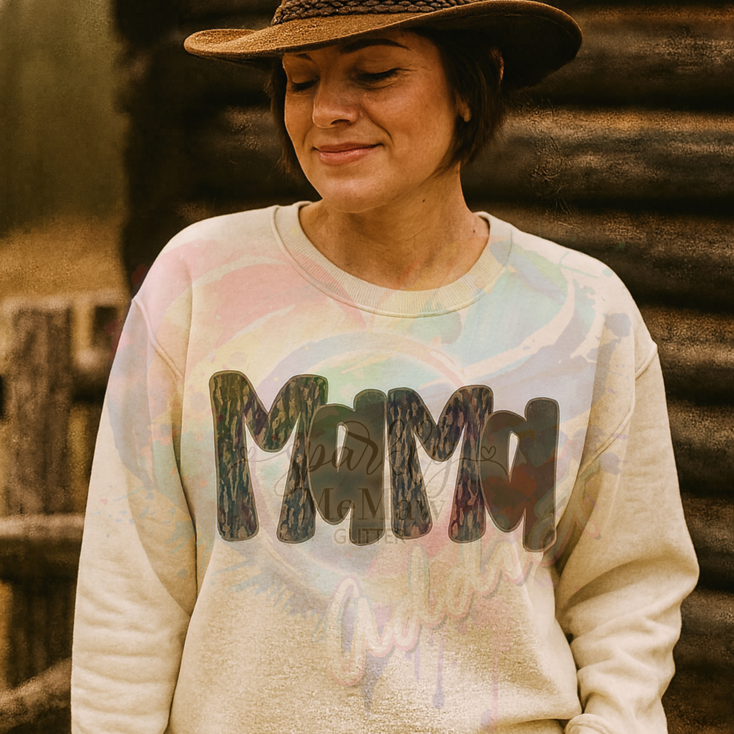 Bottomland camo mama DTF Transfer (Fabrics Only)