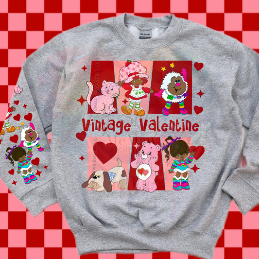 Vintage valentine black DTF Transfer (Front print only)